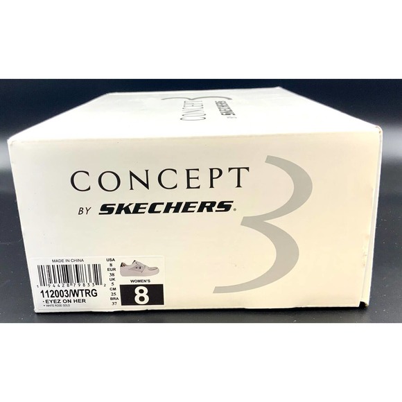 Concept 3 by Skechers Women's Eyez on Her White Rose Gold LaceUp Size 8 Sneakers - Picture 10 of 11